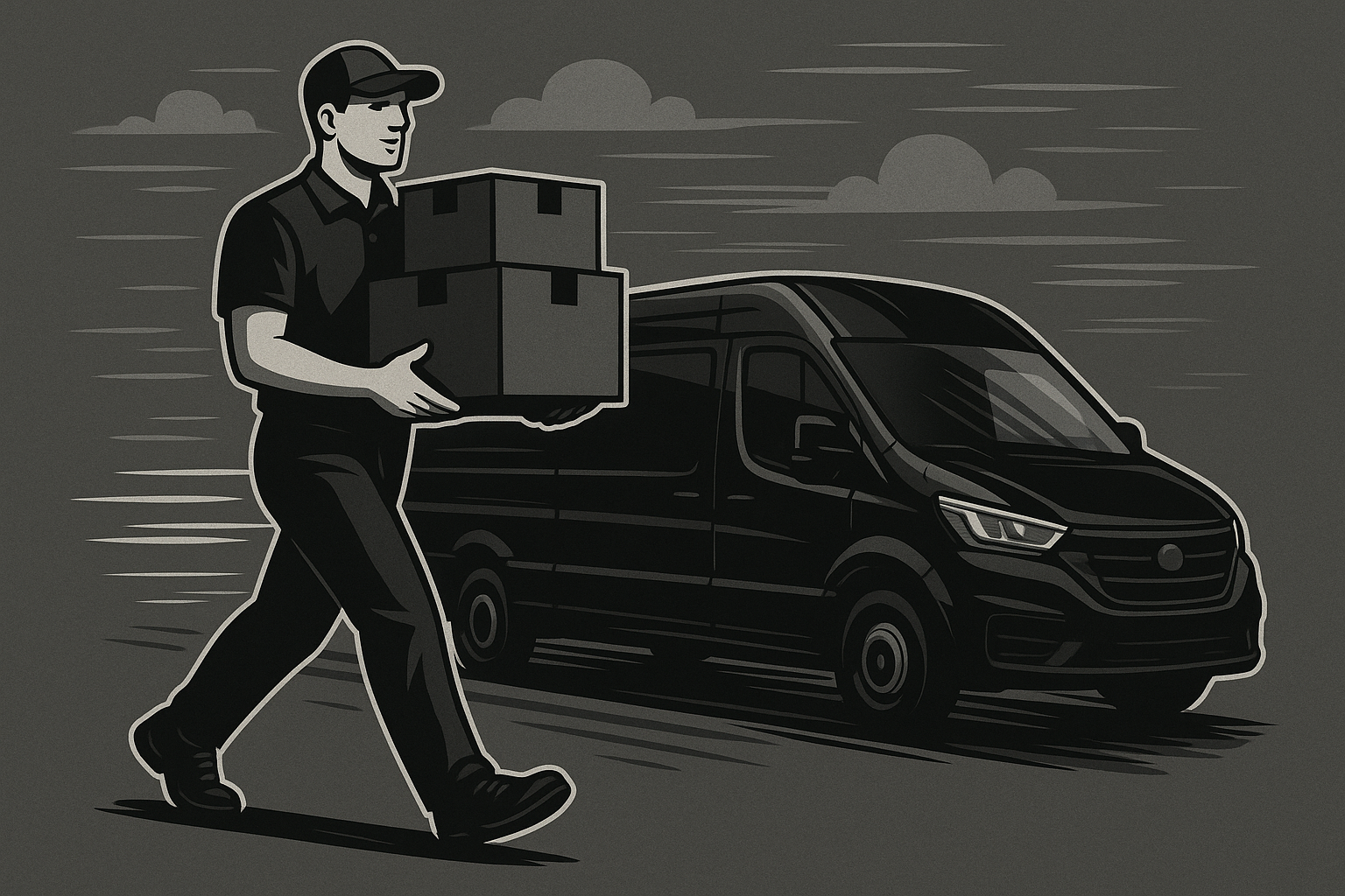delivery/courier service black